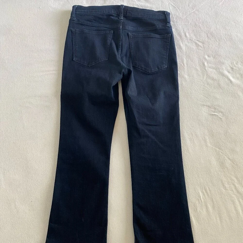 J Crew dark denim high rise crop flare jeans Womens 27 stretch cotton preppy